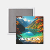 Aimant Parc national de la vallée de Jiuzhaigou Chine du  (Recto/Verso)