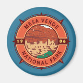 Aimant Parc national de Mesa Verde Emblem Retro Compass (Devant)