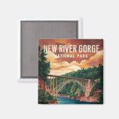 Aimant Parc national de New River Gorge et réserve (Recto/Verso)