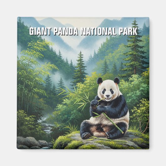 Aimant Parc national de Panda géant Chine Voyage (Devant)