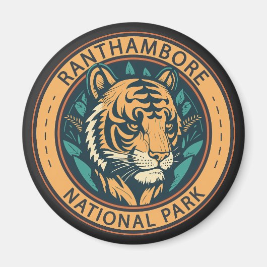 Aimant Parc national de Ranthambore Inde Vintage (Devant)