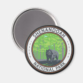 Aimant Parc national de Shenandoah Cercle d'ours noir (Recto/Verso)