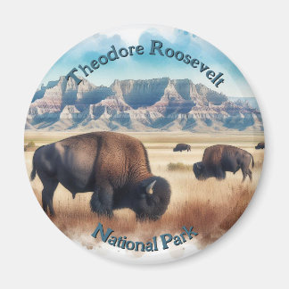 Aimant Parc national de Theodore Roosevelt Bison Souvenir