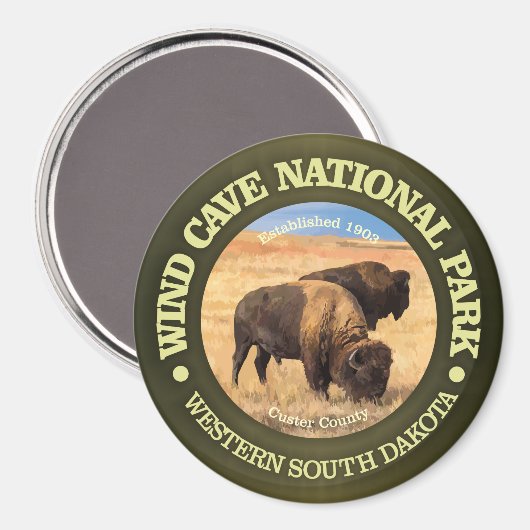 Aimant Parc national de Wind Cave (Recto/Verso)