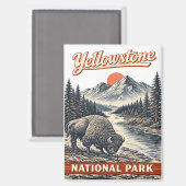 Aimant Parc national de Yellowstone - Bison (Recto/Verso)