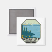 Aimant Parc national de Yellowstone Lac Yellowstone Vinta (Recto/Verso)
