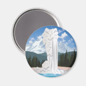 Aimant Parc national de Yellowstone Rétro Vieux fidèles (Recto/Verso)