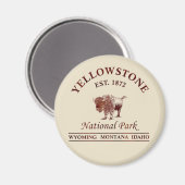 Aimant Parc national de Yellowstone vintage (Recto/Verso)