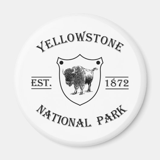 Aimant Parc national de Yellowstone vintage (Devant)