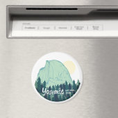 Aimant Parc national de Yosemite Demi-Dôme Vert Turquoise (In Situ (Lave-vaisselle))