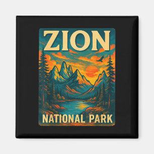 Aimant parc national de Zion voyage vintage extérieur