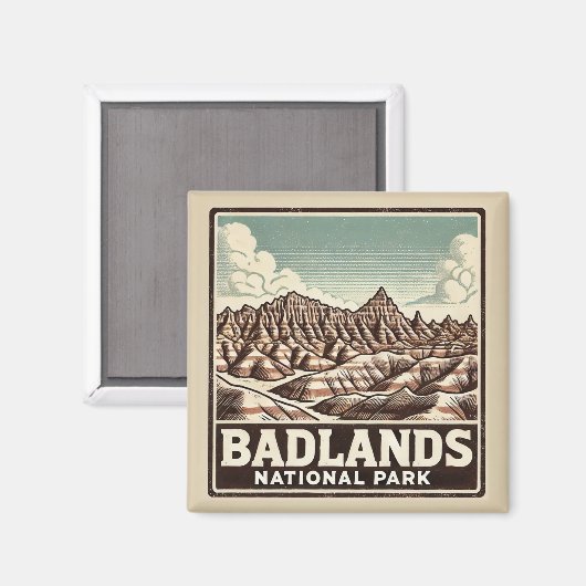 Aimant Parc national des Badlands (Recto/Verso)