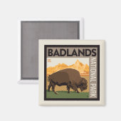 Aimant Parc national des Badlands | Buffalo (Recto/Verso)