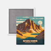 Aimant Parc national des Badlands Rétro (Recto/Verso)