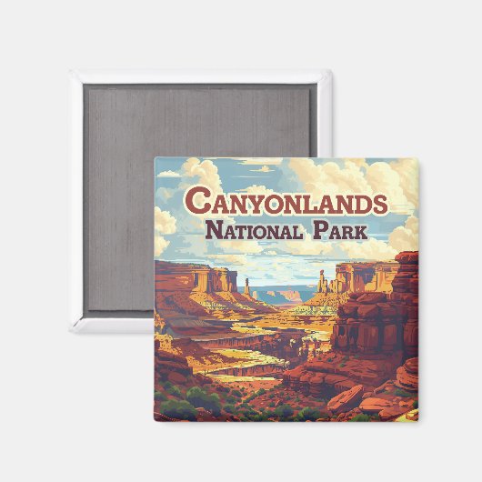 Aimant Parc national des Canyonlands Utah Moab Retro (Recto/Verso)