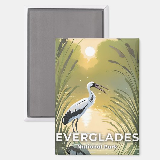 Aimant Parc national des Everglades | Bouche aquarelle (Recto/Verso)