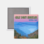 Aimant Parc national des Great Smoky Mountains Vintage (Recto/Verso)