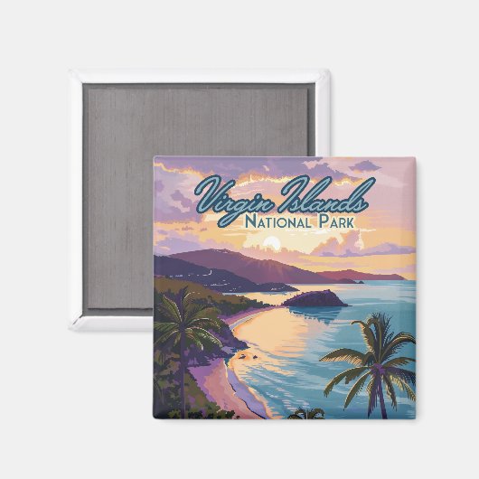 Aimant Parc national des Îles Vierges Plage St John (Recto/Verso)