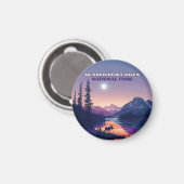 Aimant Parc national des Lacs-Waterton Canada Carte Alber (Recto/Verso)