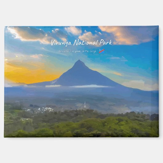 Aimant Parc national des Virunga, RD Congo - Volcan (Recto)