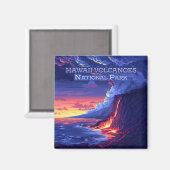 Aimant Parc national des volcans d'Hawaii Big Island Retr (Recto/Verso)