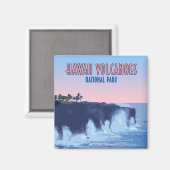 Aimant Parc national des volcans d'Hawaii Vintage (Recto/Verso)