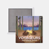Aimant Parc national des Voyageurs Minnesota affiche voya (Recto/Verso)