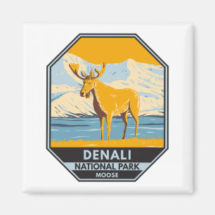 Aimant Parc national du Denali Alaska Moose Vintage
