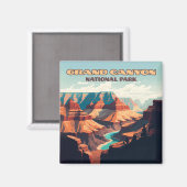 Aimant Parc national du Grand Canyon Arizona Retro (Recto/Verso)