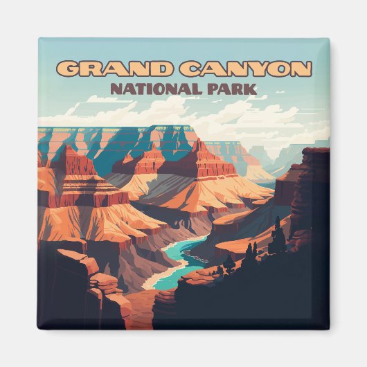Aimant Parc national du Grand Canyon Arizona Retro (Devant)