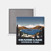 Aimant Parc national du lac Crater Oregon Neige (Recto/Verso)