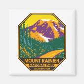 Aimant Parc national du Mont Rainier Washington Retro (Devant)