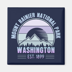 Aimant Parc national du Mont Rainier Washington USA Retro