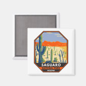 Aimant Parc national du Saguaro Arizona Giant Cactus Vint (Recto/Verso)