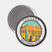 Aimant Parc National Du Saguaro Cactus Dans L'Insigne Du  (Recto/Verso)