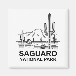 Aimant Parc national du Saguaro Ligne minimale Art