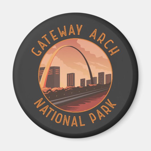 Aimant Parc national Gateway Arch Cercle en détresse rétr (Devant)