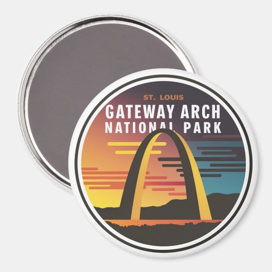 Aimant Parc national Gateway Arch St. Louis Abstrait (Recto/Verso)