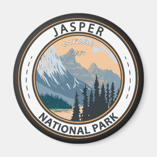 Aimant Parc national Jasper Canada Insigne Vintage de voy