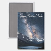 Aimant Parc national Jasper Canada la nuit (Recto/Verso)
