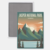 Aimant Parc national Jasper Canada Voyage (Recto/Verso)