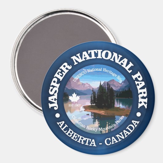 Aimant Parc national Jasper (lac Maligne) (Recto/Verso)