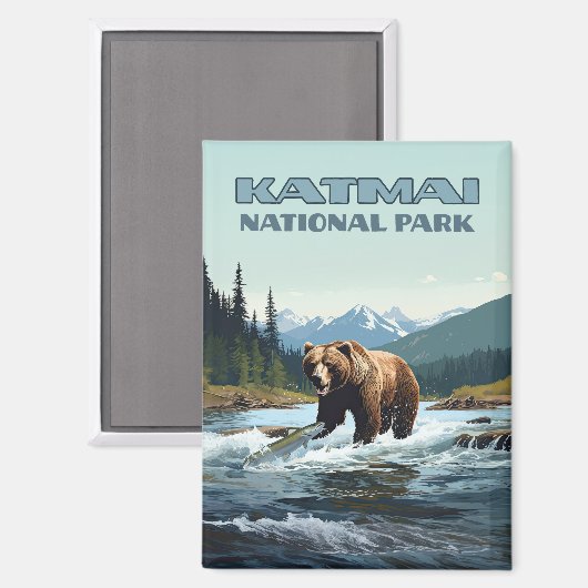 Aimant Parc national Katmai Alaska Bear Brooks (Recto/Verso)