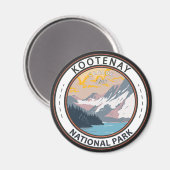 Aimant Parc national Kootenay Insigne d'art de voyage Can (Recto/Verso)