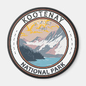 Aimant Parc national Kootenay Insigne d'art de voyage Can (Devant)