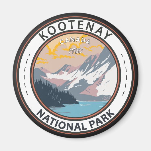 Aimant Parc national Kootenay Insigne d'art de voyage Can (Devant)