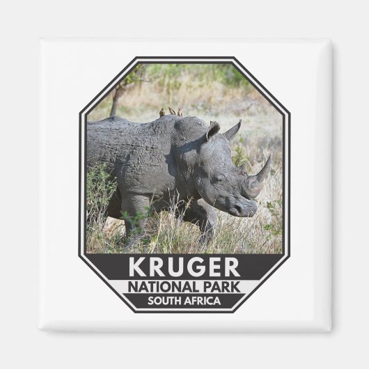 Aimant Parc national Kruger Afrique du Sud Rhino Aquarell (Devant)