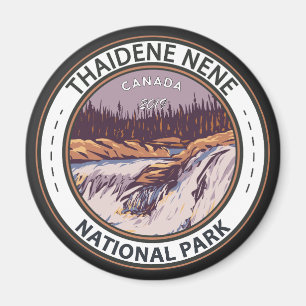 Aimant Parc national Nene de Thaidene Badge Vintage Canad