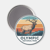 Aimant Parc national olympique de Roosevelt Elk Washingto (Recto/Verso)