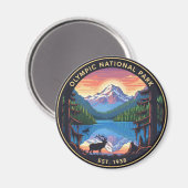 Aimant Parc national olympique de Roosevelt Elk Washingto (Recto/Verso)